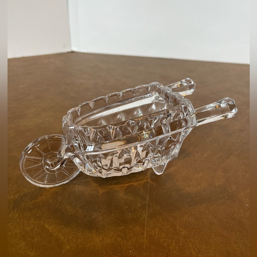 Vintage Mikasa Garden Gifts Crystal Wheelbarrow Dish NWT